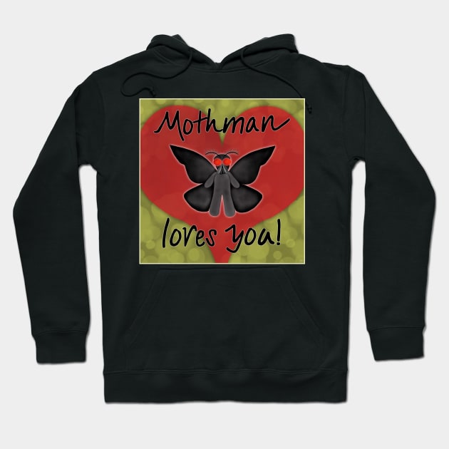 Mothman Loves You Hoodie by juliabohemian